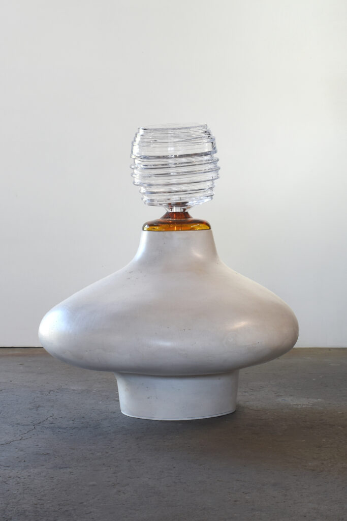 Matt Gagnon, The Weight of Lightness, 2024, Plaster on metal mesh, blown glass, 35 x 30 x 32 inches