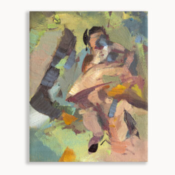 Eric Uhlir, From a choir-shaken height, 2025, Oil on linen, 10 1/4 x 8 x 3/4 inches