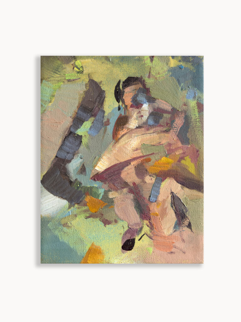 Eric Uhlir, From a choir-shaken height, 2025, Oil on linen, 10 1/4 x 8 x 3/4 inches