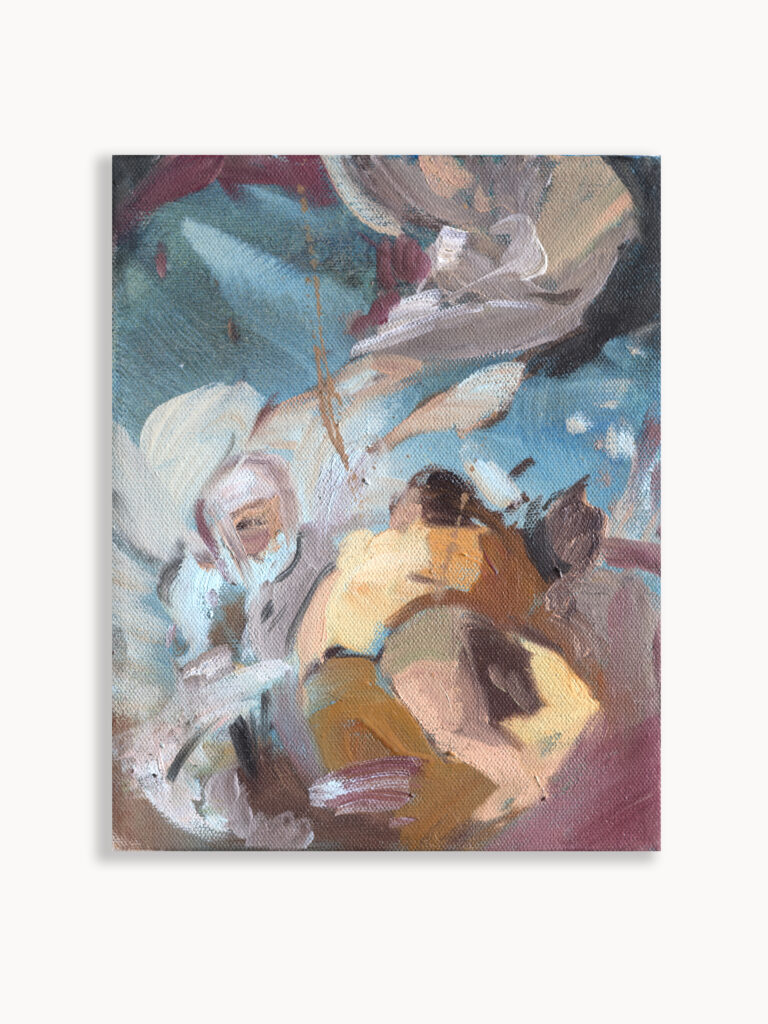 Eric Uhlir, Like a king in hiding, 2025, Oil on linen, 10 1/4 x 8 x 3/4 inches