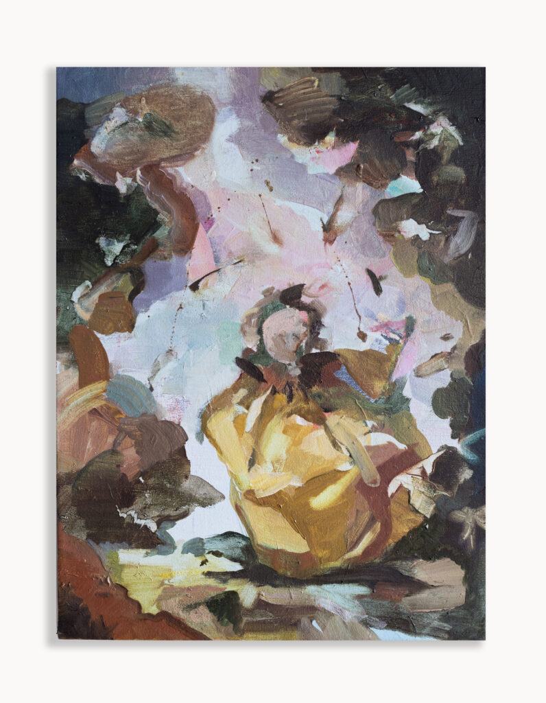Eric Uhlir, Reflections live on (the heart beats thick), 2025, Oil on linen, 16 x 12 x 1 1/2 inches