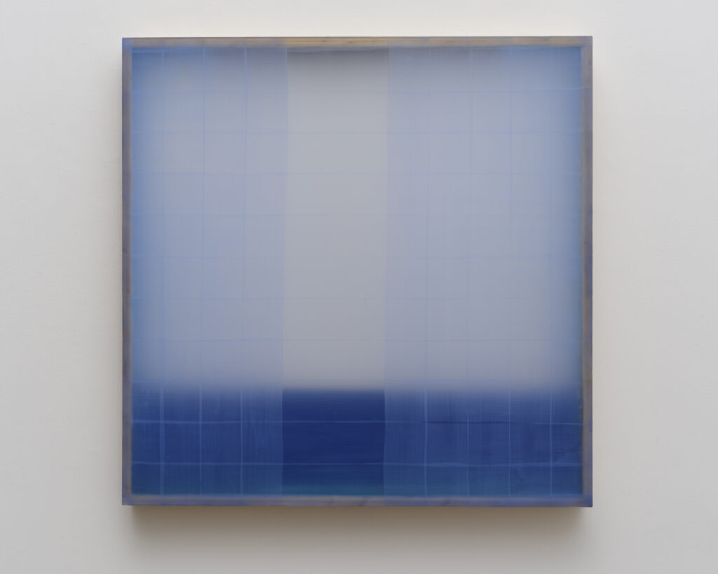 Heather Hutchison, The Same as Me, 2000, Plexiglas, beeswax, birch, pigment, enamel, 40 x 40 x 3 3/4 inches