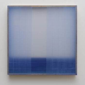 Heather Hutchison, The Same as Me, 2000, Plexiglas, beeswax, birch, pigment, enamel, 40 x 40 x 3 3/4 inches