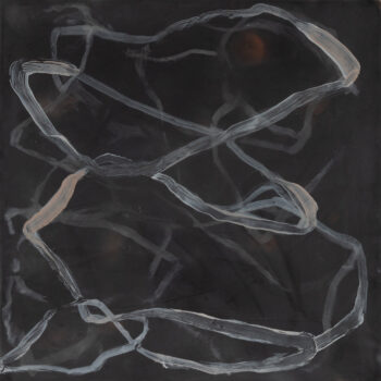 Betsy Eby, Chromatic Frequency No1.a, 2025, Encaustic and oil on panel, 12 x 12 inches