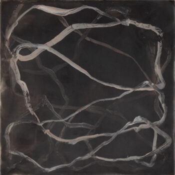Betsy Eby, Chromatic Frequency No1.c, 2025, Encaustic and oil on panel, 12 x 12 inches