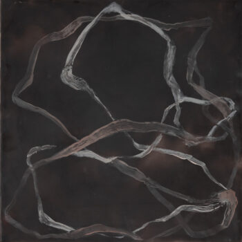 Betsy Eby, Chromatic Frequency No.1d, 2025, Encaustic and oil on panel, 12 x 12 inches