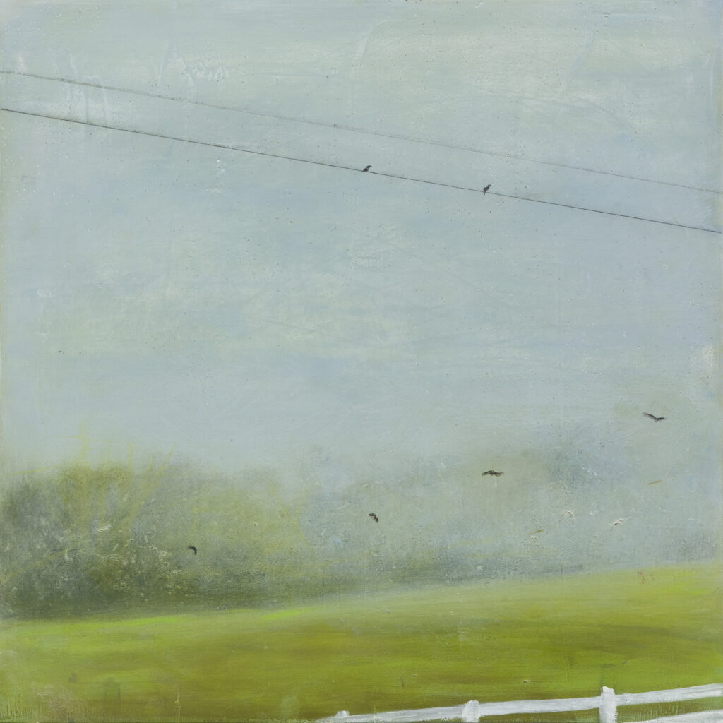 Katherine Bowling, Fog, 2024, Oil on spackle on wood panel, 24 x 24 inches