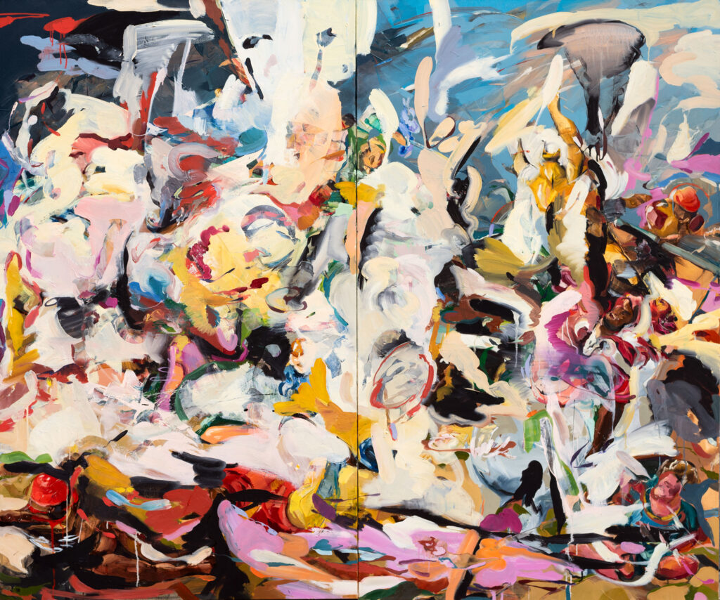 Eric Uhlir Anghiari Forever (Diptych), 2018 Oil on canvas 60 x 72 inches (2 panels)