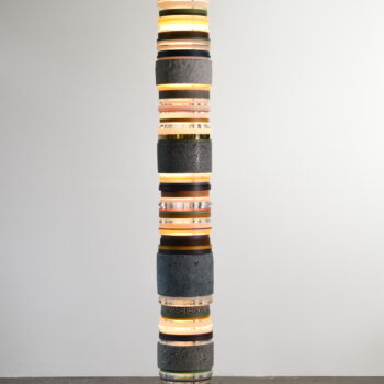 Matt Gagnon, Blue Concrete, 2025, Mixed Media, 86 x 10.5 x 10.5 inches
