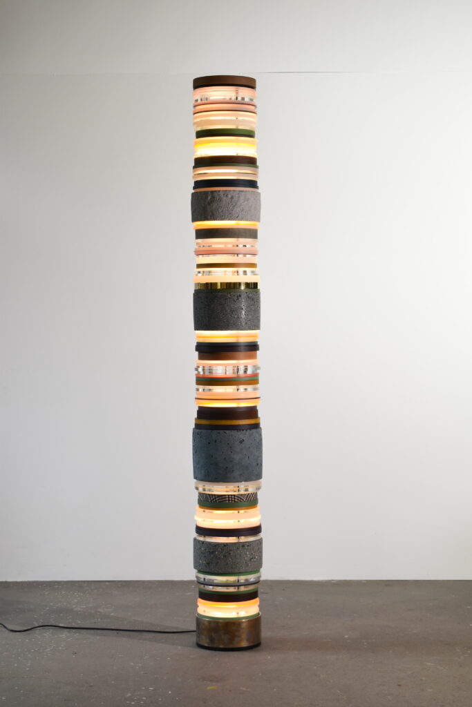 Matt Gagnon, Blue Concrete, 2025, Mixed Media, 86 x 10.5 x 10.5 inches