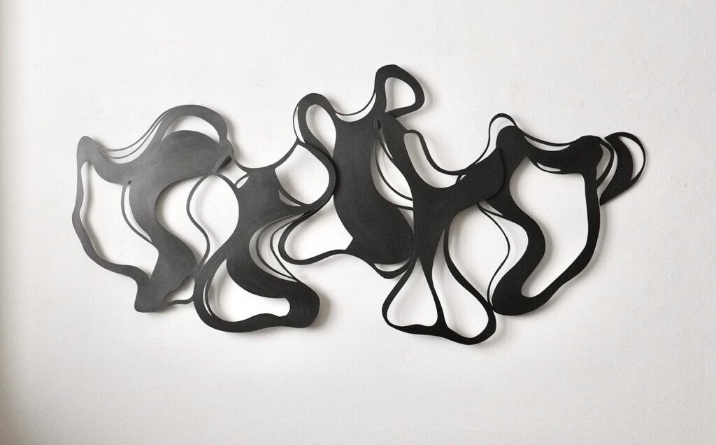 Andreas Kocks Flaneur (#2453SG), 2025 Steel, graphite 27 x 57 x 1 inches