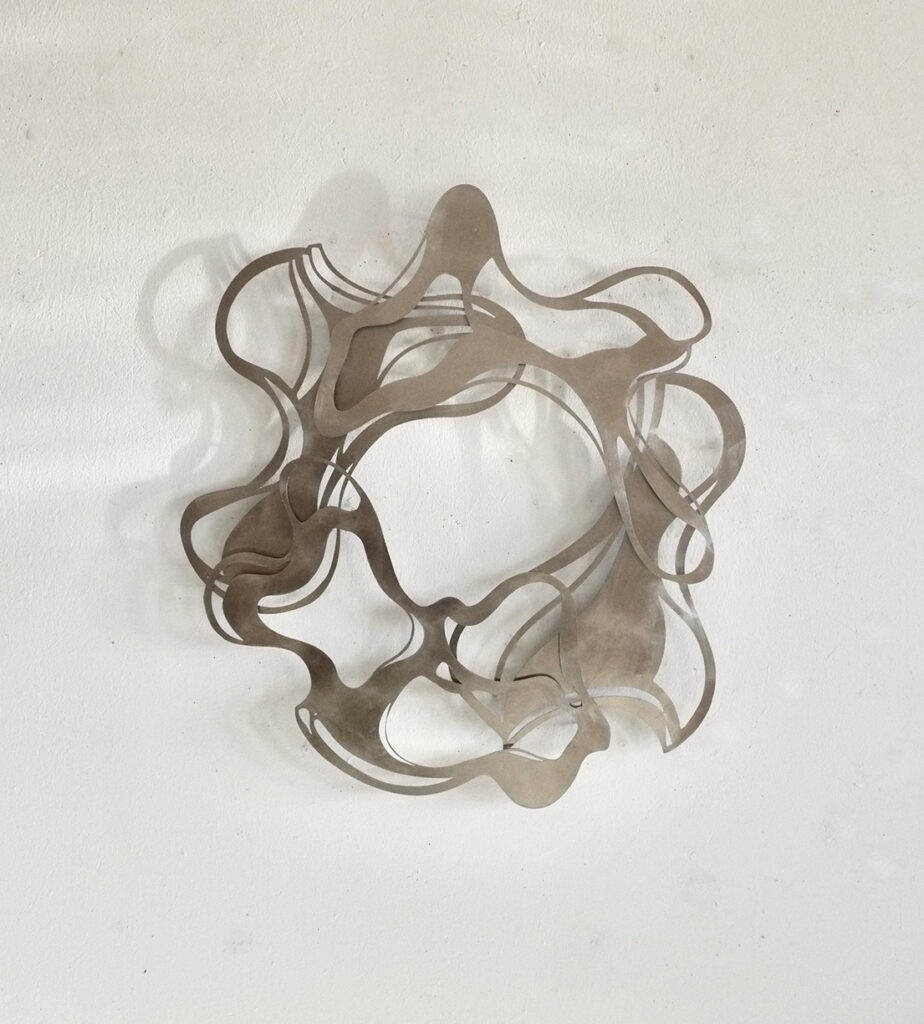 Andreas Kocks Four Of Us (#2449P), 2025 Steel, palladium leaf 32 x 29 x 1 inches