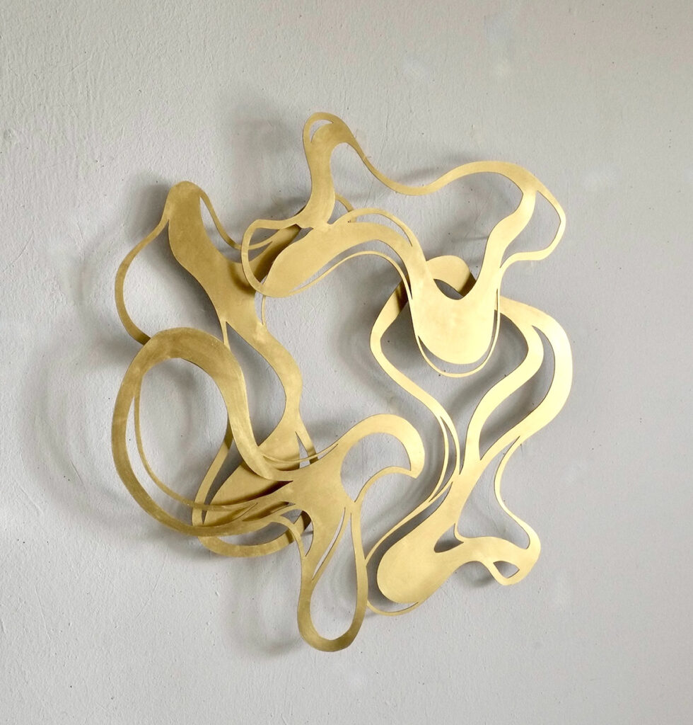 Andreas Kocks Four Of Us (#2469AU), 2025 Steel, gold leaf 22 x 22 x 1 Inches
