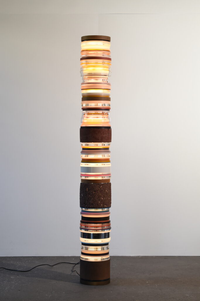 Matt Gagnon, Red Concrete, 2025, Mixed Media, 80 x 10.5 x 10.5 inches