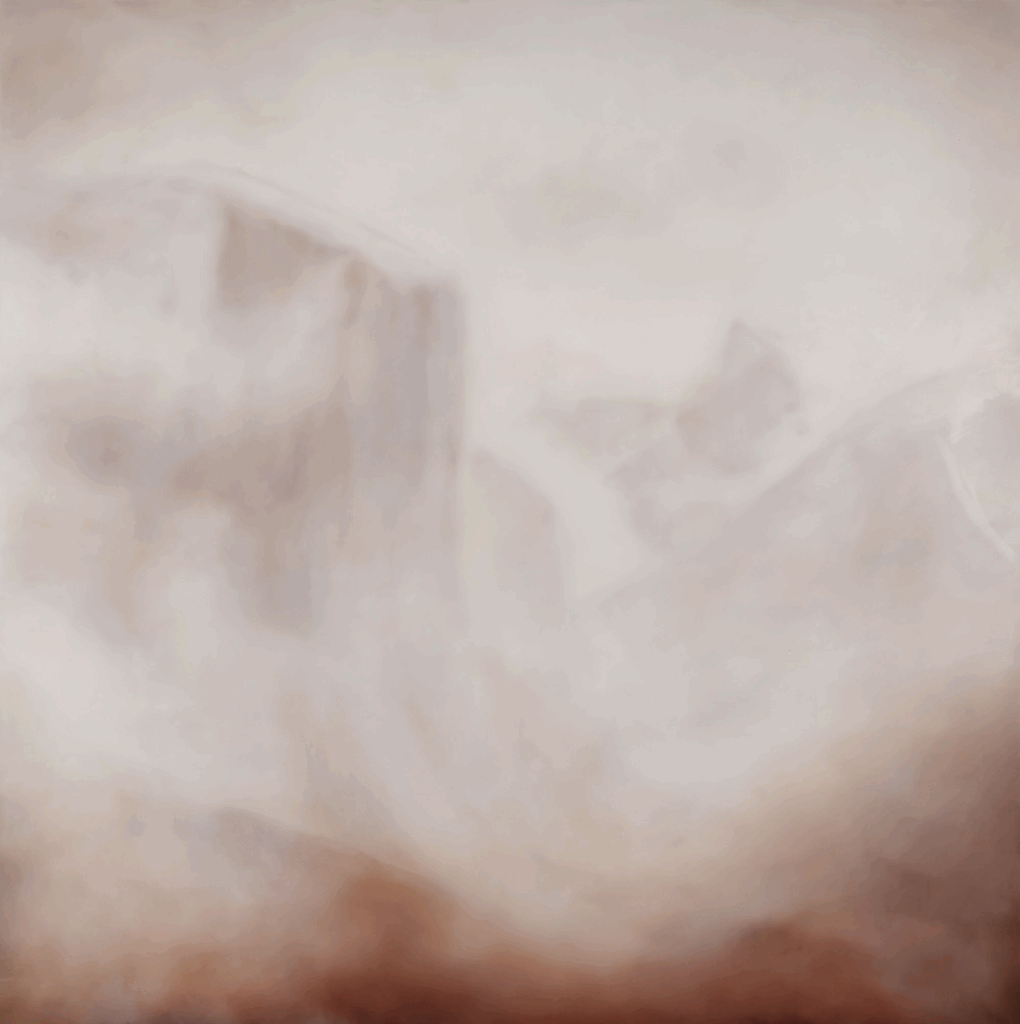 Tracy Rocca, Where the Mountains Breathe, 2025, Oil on polyester over panel, 36 x 36 inches
