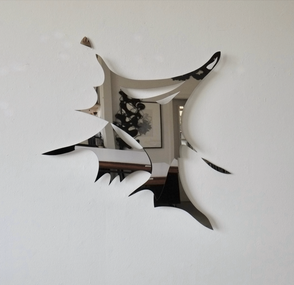 Andreas Kocks Reading the Air (#2473V), 2024 Stainless steel, polished 32 x 32 x 1 inches