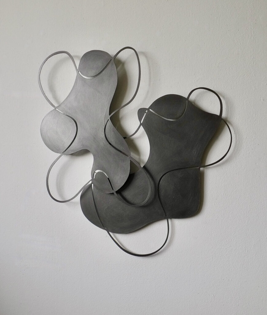Andreas Kocks Two Of Us (#2444SG), 2025 Steel, graphite 25.5 x 24 x 1 inches