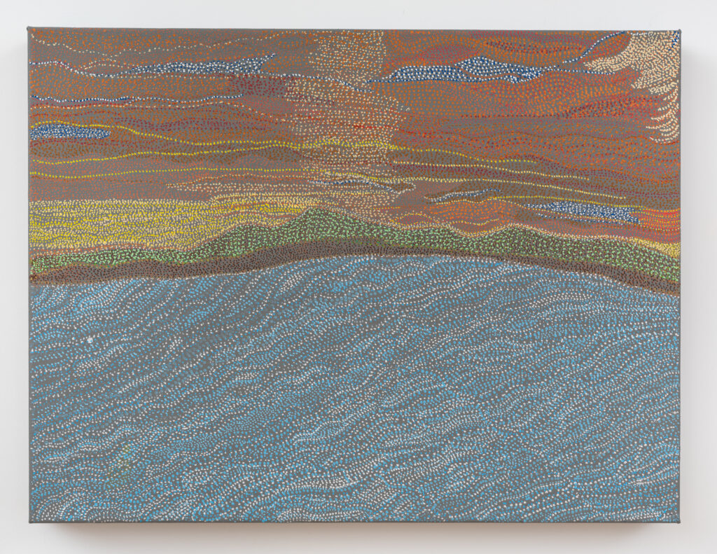Tanya Minhas A Sunset, 2025 Acrylic on canvas 18 x 24 x 2 inches Signed, titled and dated on verso in ink