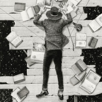 Ethan Murrow, Food II, 2025, Graphite on paper, 10 x 10 inches
