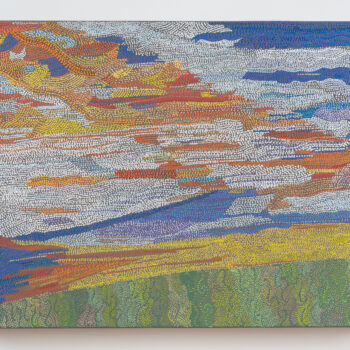 Tanya Minhas Sunset (The Promise of a New Tomorrow), 2025 Acrylic on canvas 18 x 24 x 2 inches Signed, titled and dated on verso in ink