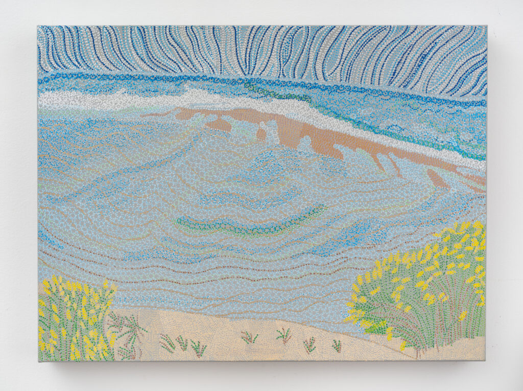 Tanya Minhas Wave Energy Sand Ripples, 2025 Acrylic on canvas 18 x 24 x 2 inches Signed, titled and dated on verso in ink