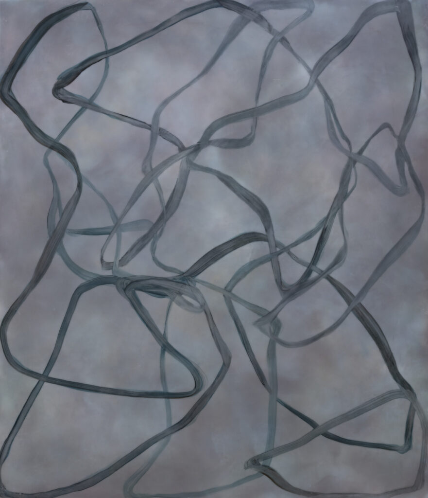 Betsy Eby, Chromatic Frequency No. 13, 2025, Encaustic and oil on panel, 42 x 36 inches