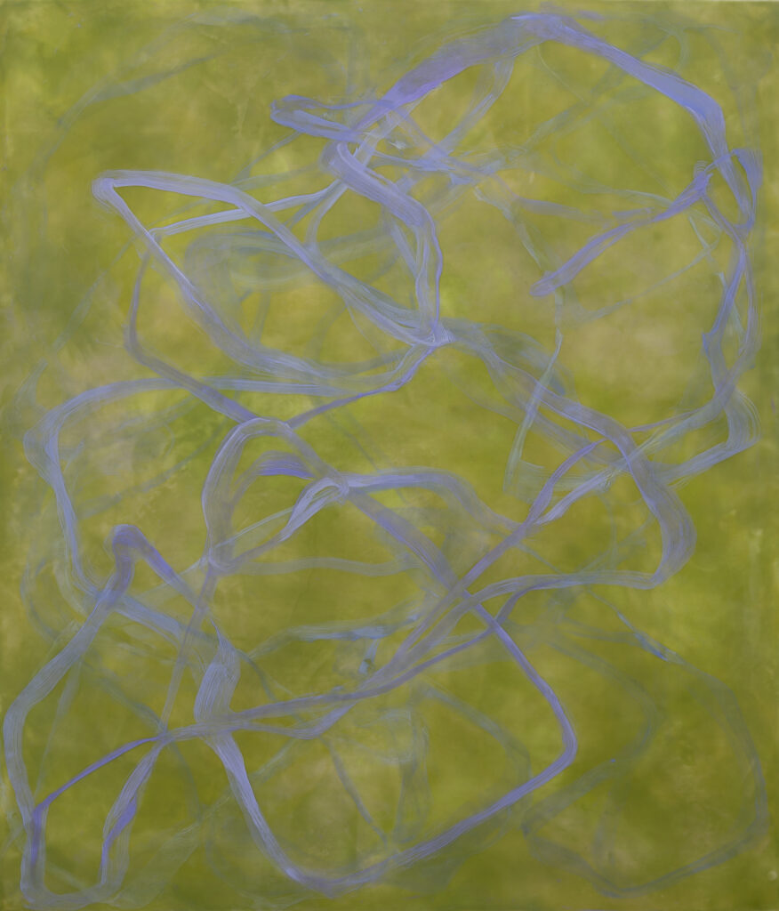 Betsy Eby, Chromatic Frequency No. 15, 2025, Encaustic and oil on panel, 42 x 36 inches