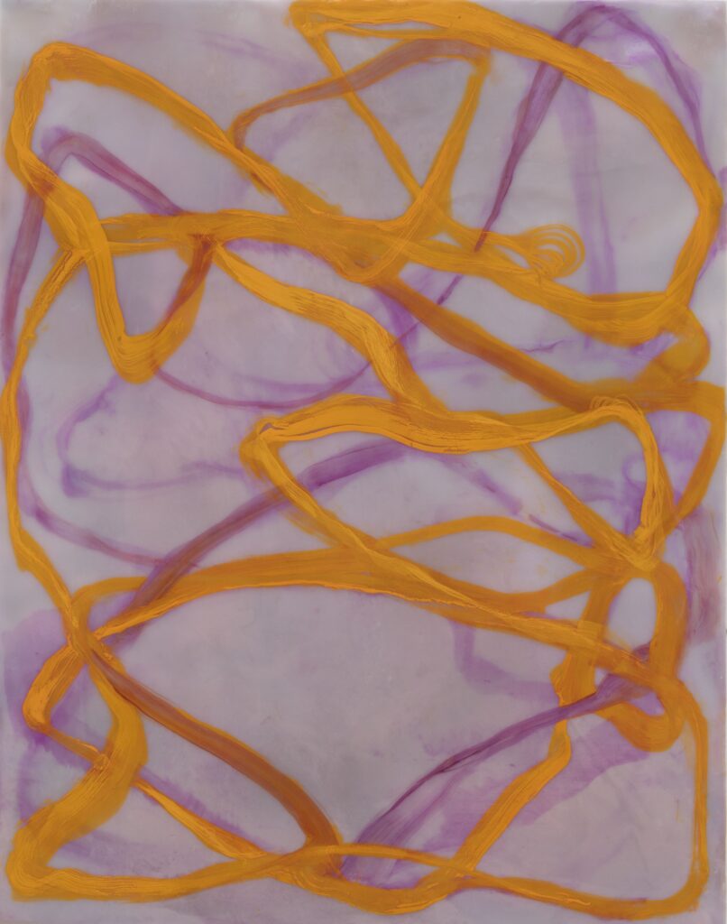 Betsy Eby, Chromatic Frequency No. 19, 2025, Encaustic and oil on panel, 14 x 11 inches
