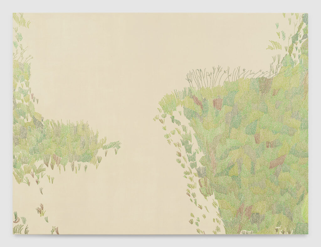 Tanya Minhas, The Music of the Reeds, 2025, Acrylic on canvas, 36 x 48 inches