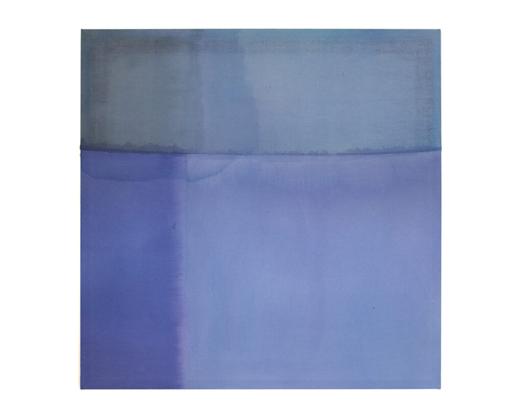 Jinie Park Dock, 2022 Acrylic on sewn Kwangmok (Korean muslin) and Sambe (Korean linen) 30 x 30 inches