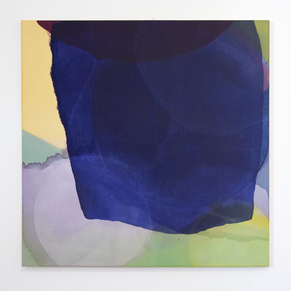 Jinie Park Domino, 2025 Acrylic on Kwangmok (Korean muslin) 36 x 36 inches