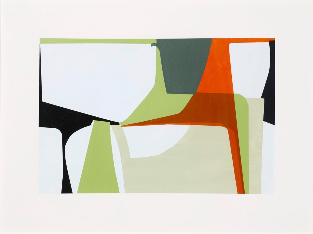 Susan Dory Future Perfect 5, 2025 Acrylic on paper 18 x 24 inches 20 1/2 x 26 1/2 inches (framed)