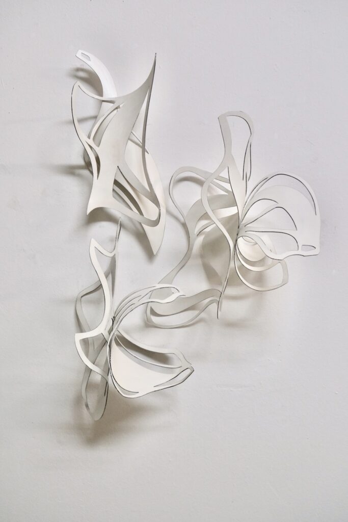 Andreas Kocks, Crosswinds (#2507ac), 2025, Acrylic on galvanized Steel, 29 x 14 x 9 inches