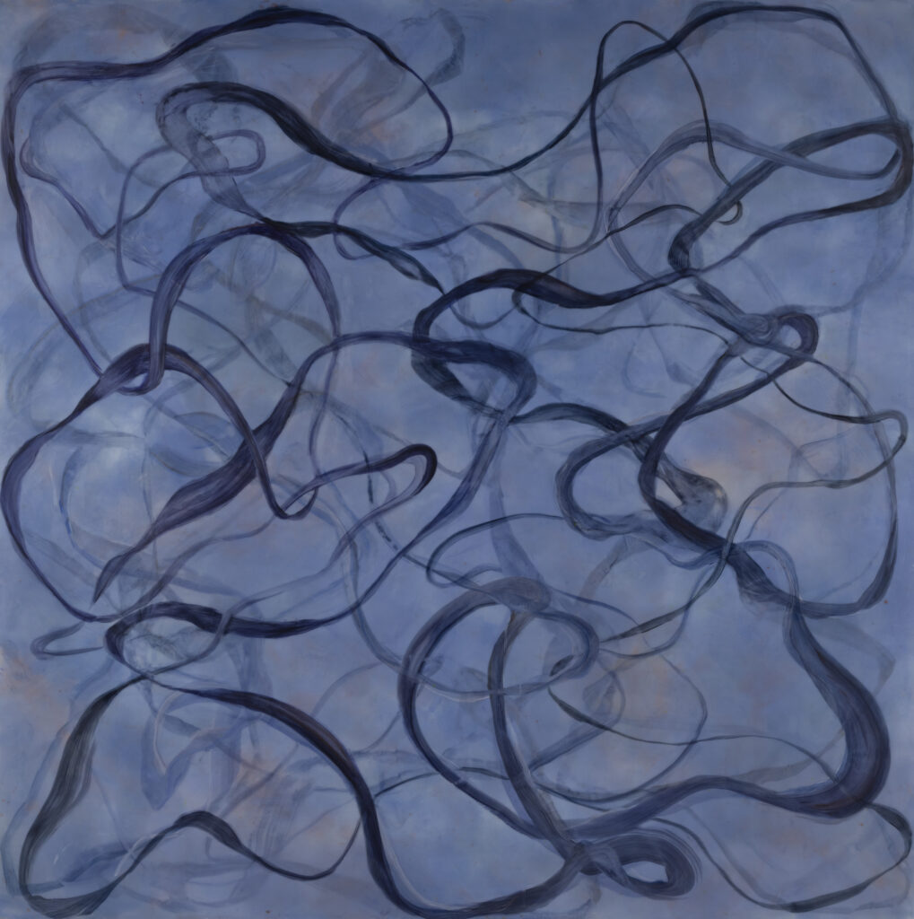 Betsy Eby, Chromatic Frequency No. 21, 2026, Encaustic and oil on panel, 60 x 60 inches