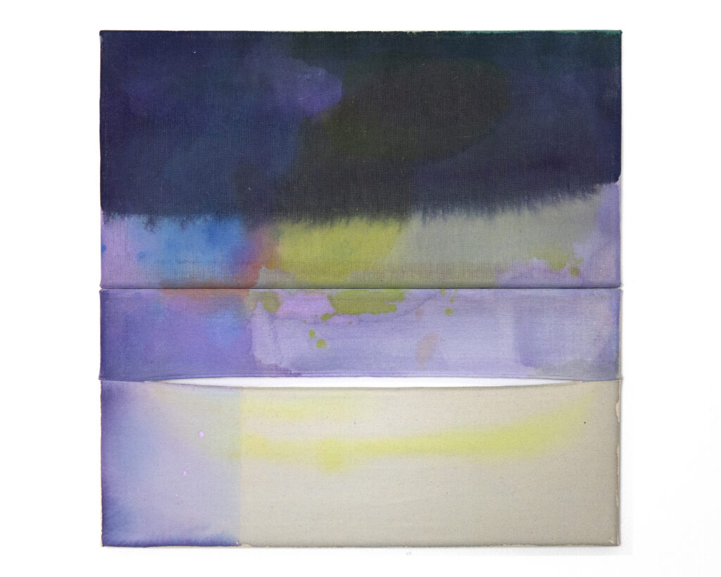 Jinie Park, Reflectives, 2025 Acrylic on sewn Kwangmok (Korean muslin) and Sambe (Korean linen) 20 × 20 inches