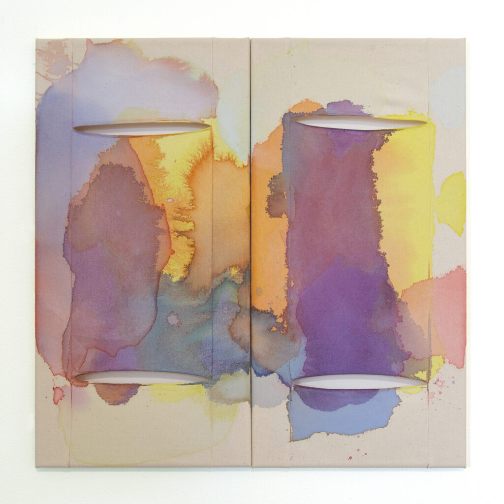 Jinie Park, Singing Choir, 2025 Acrylic on sewn Kwangmok (Korean muslin) 20 x 20 inches