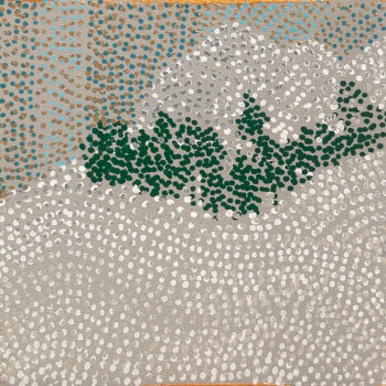 Tanya Minhas, Celestial Snow, 2026, Acrylic on panel, 4 1/4 x 4 1/4 x 1 1/2 inches