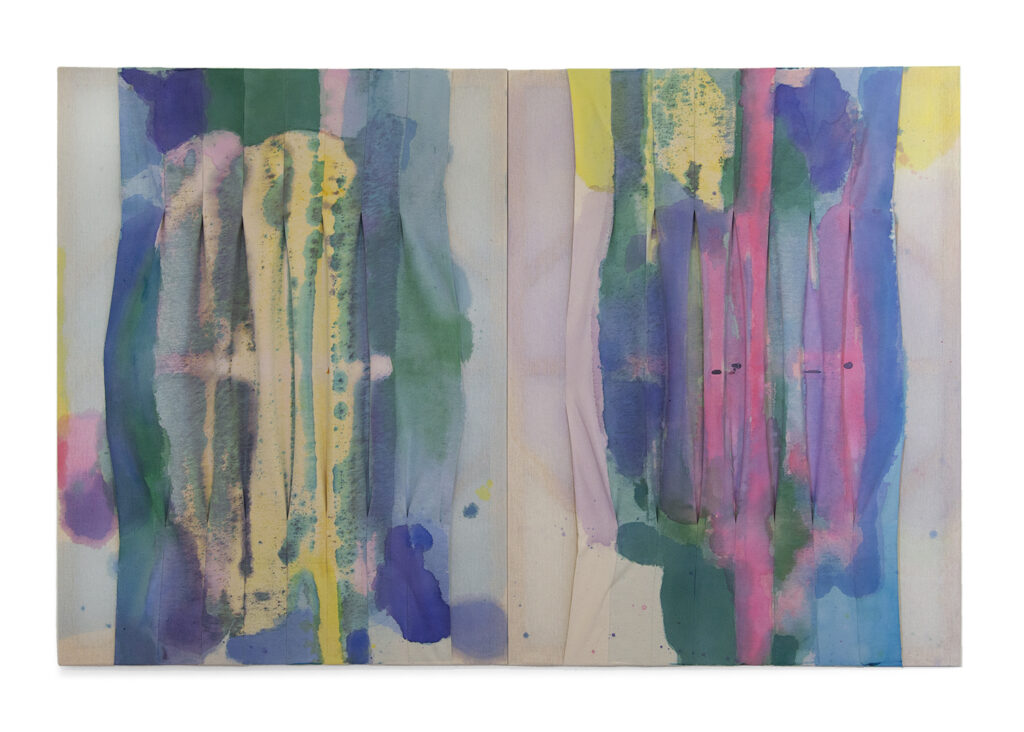 Jinie Park Nostalgia, 2026 Acrylic on sewn Kwangmok (Korean muslin) 48 x 72 inches