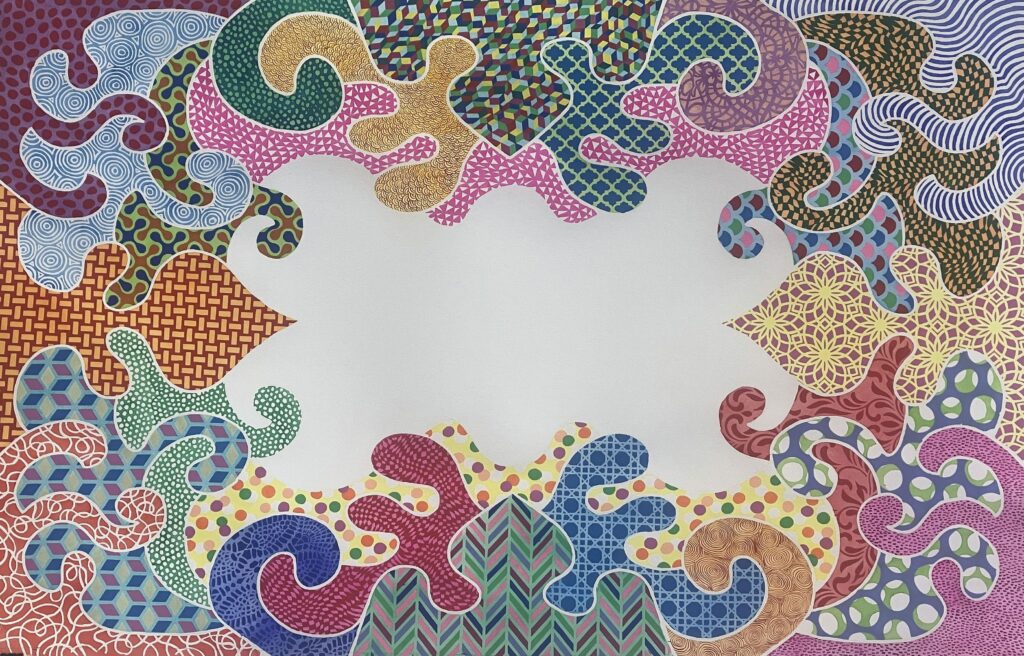 Carolina Ponte, Interweaving 2, undated, Watercolor and acrylic on paper, 25 x 28.5 inches