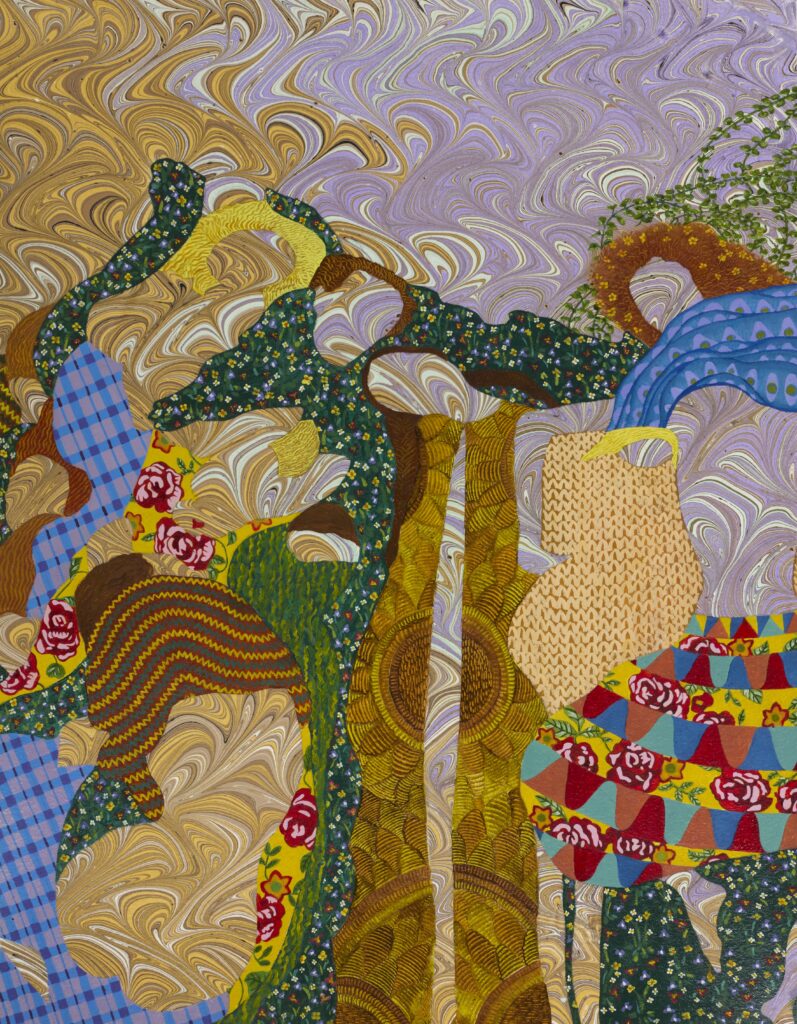 Dinora Justice, Portrait 108, (The Bride) after Klimt, 2026, Oil and acrylic on Arches oil paper, 16 x 12 inches