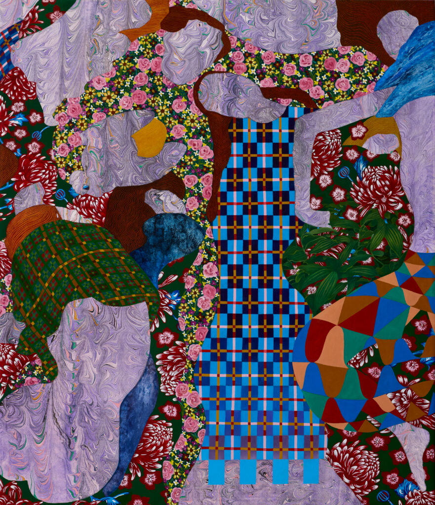 Dinora Justice, Portrait 111 (The Bride) after Klimt, 2026, Oil and acrylic on canvas, 42 x 36 x 1.5 inches