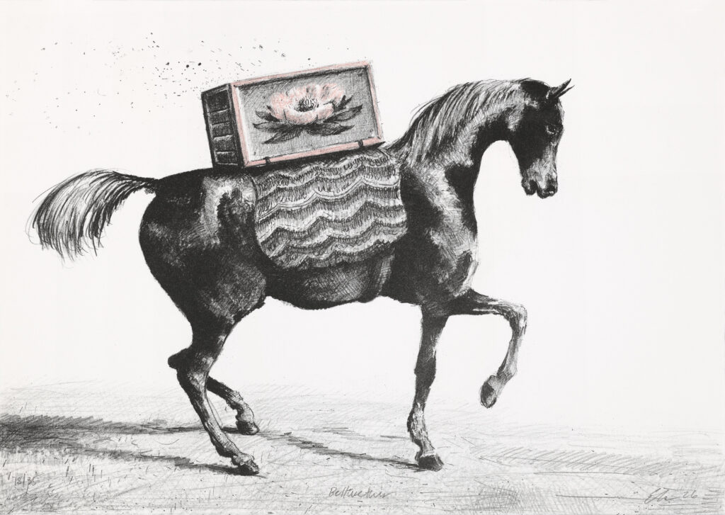 Ethan Murrow Bellwether, 2026 Two color stone lithograph Edition of 35 12.5 x 18 inches