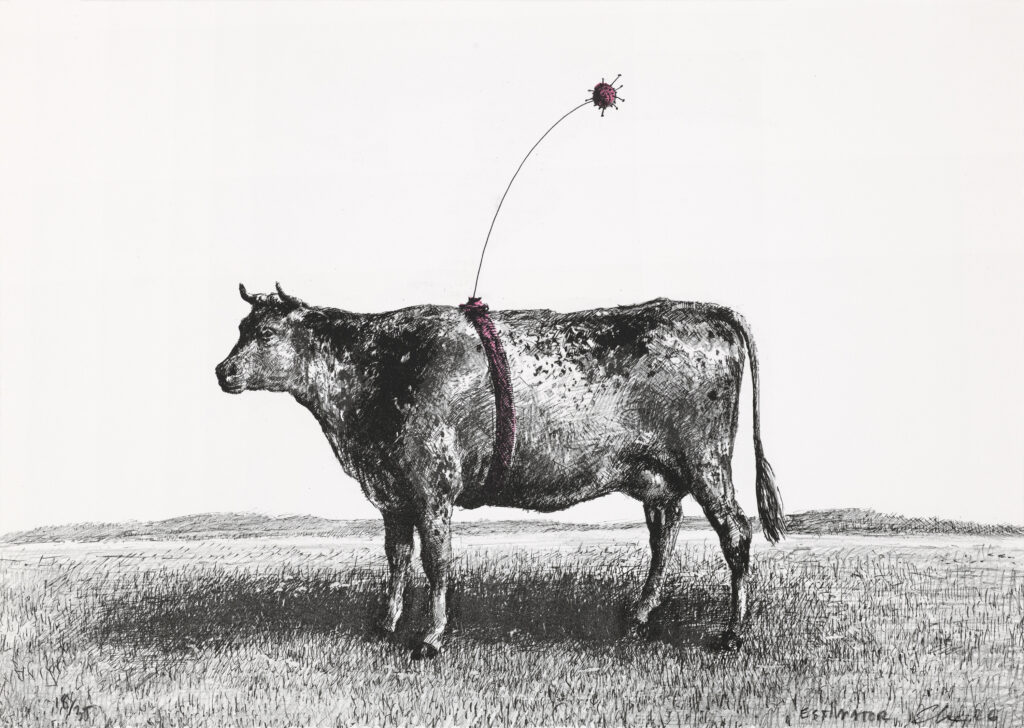Ethan Murrow Estimator, 2026 Two color stone lithograph Edition of 35 12.5 x 18 inches