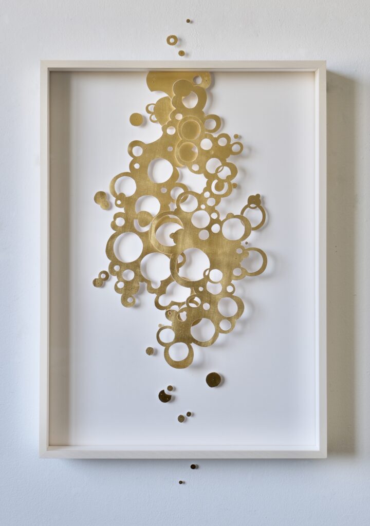 Andreas Kocks Der Schaum dieser Tage (#2117Au), 2026 Gold leaf on watercolor paper 28 1/8 x 20 5/16 x 2 5/8 inches (framed)