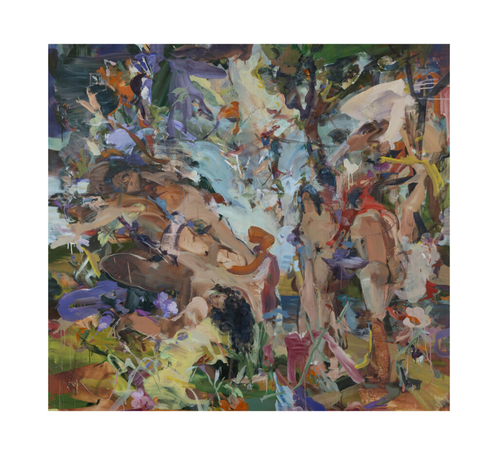 Eric Uhlir, In a thorn hedge, 2026, Oil on linen, 66 × 72 inches