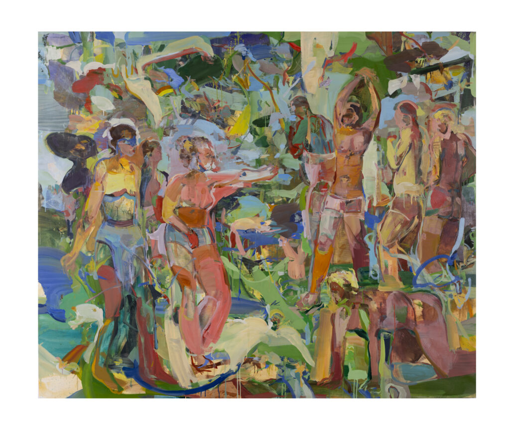 Eric Uhlir, Only in summer (crashed among the raspberries), 2026, Oil on linen, 60 × 72 inches