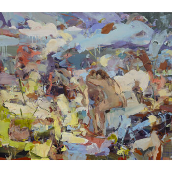 Eric Uhlir, Perfumed (The deaf adder of appetite), 2025, Oil on linen, 48 × 60 inches