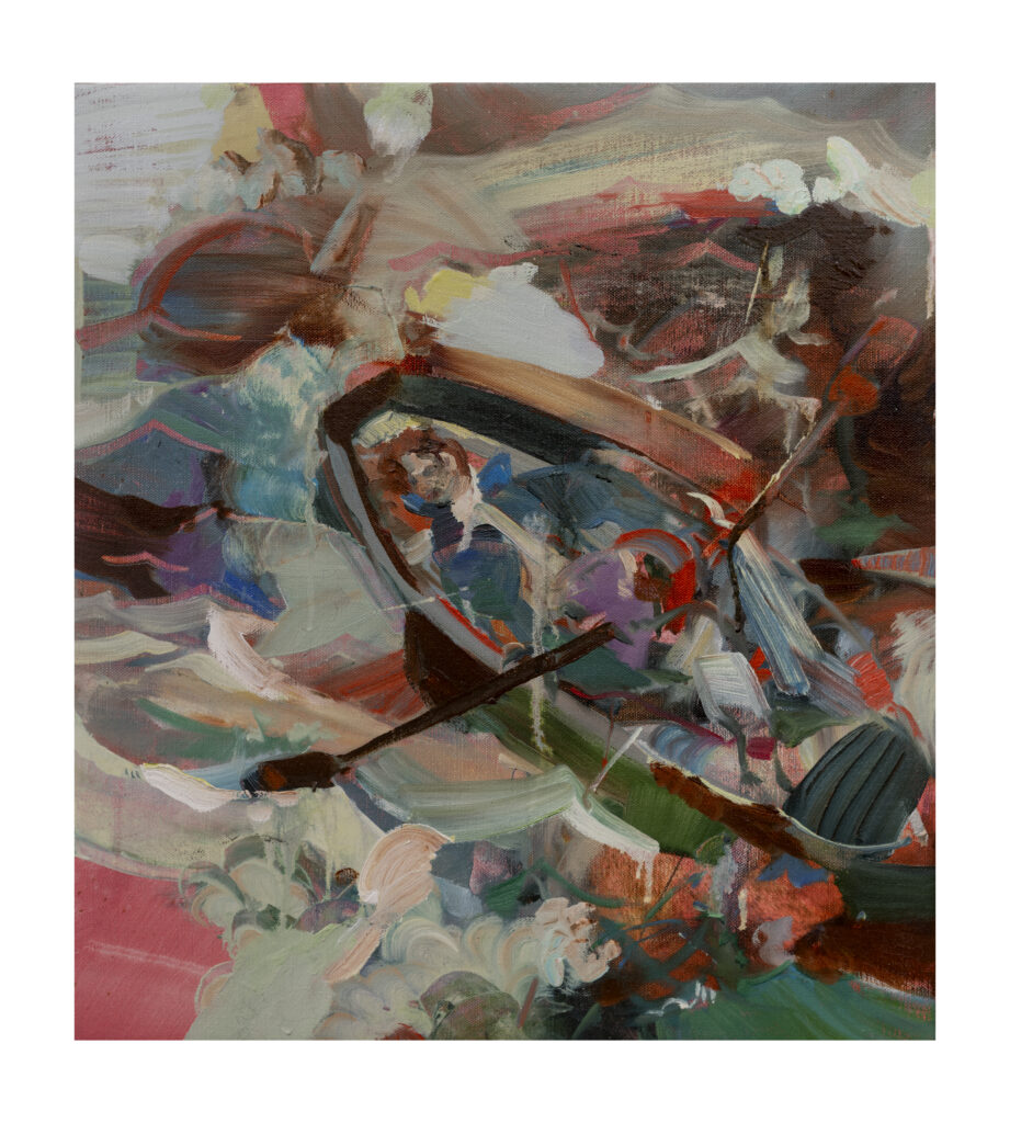 Eric Uhlir, Away for a while, 2026, Oil on linen, 18 × 20 inches