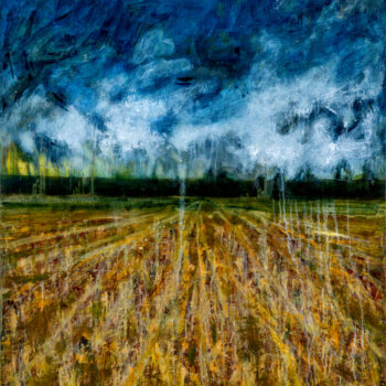 Katherine Bowling, Storm Line, 2024, Oil on spackle on wood panel, 32 x 28 inches
