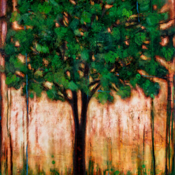 Katherine Bowling, The Last Tree, 2025, Oil on spackle on wood panel, 48 x 34 inches